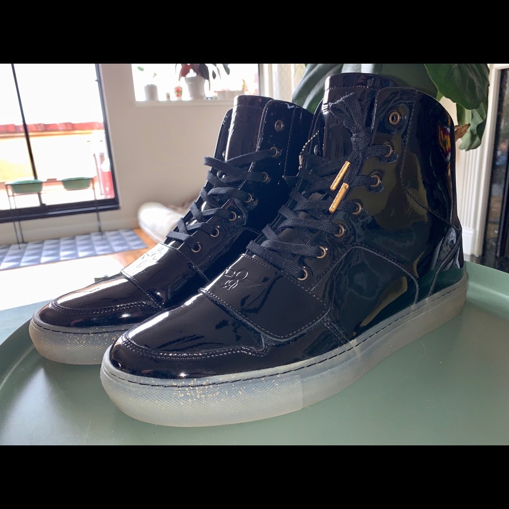 Creative Recreation Black Patent Leather High Tops